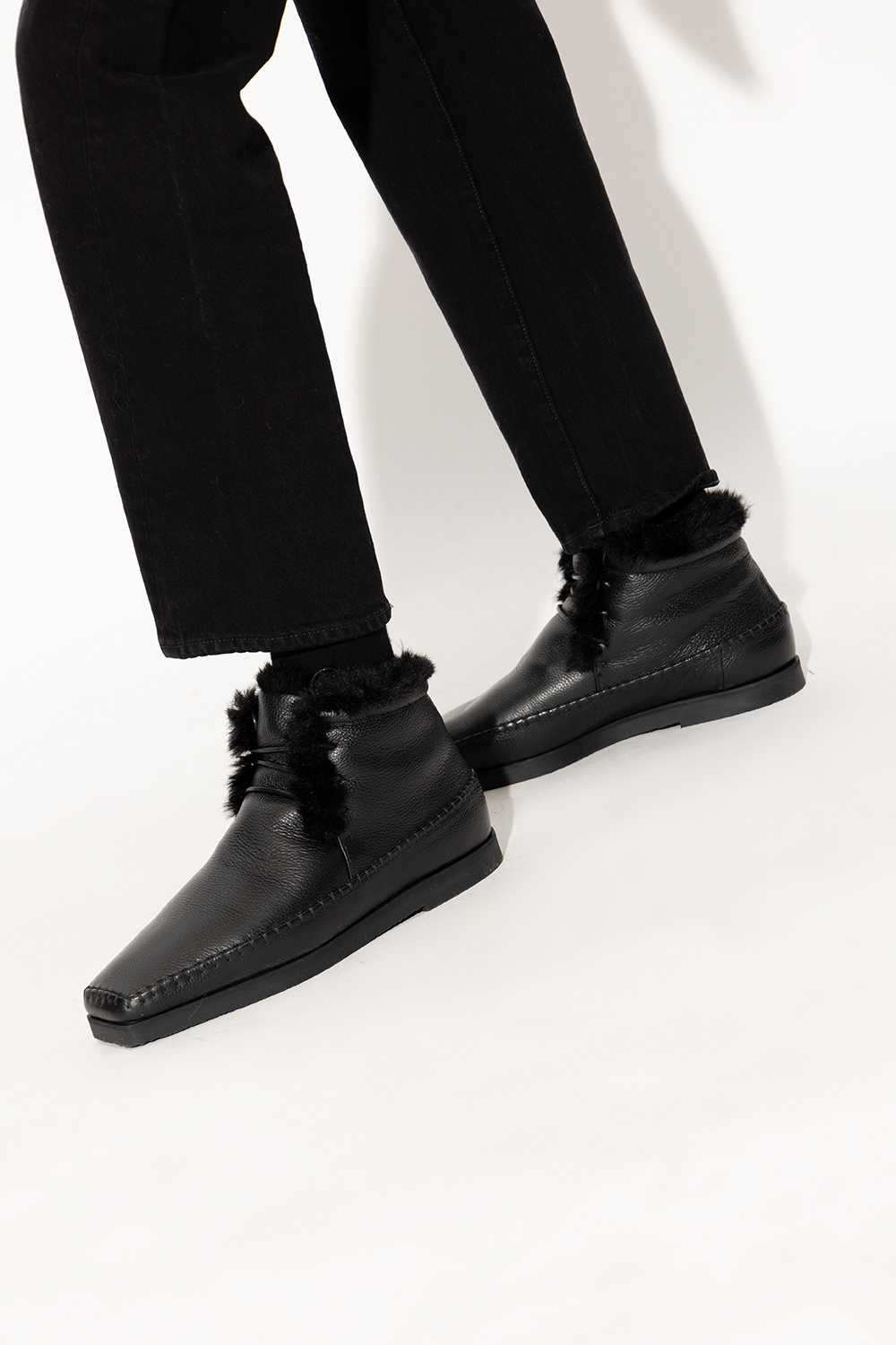 【関税込み】TOTEME LEATHER ANKLE BOOTS Zip Ankle Boot | Black Leather ankle boots TOTEME